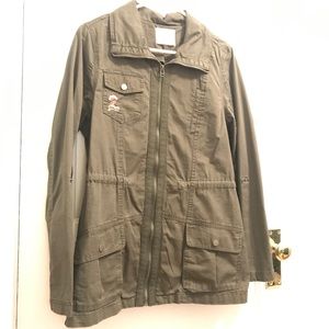 Cotton cargo green utility jacket